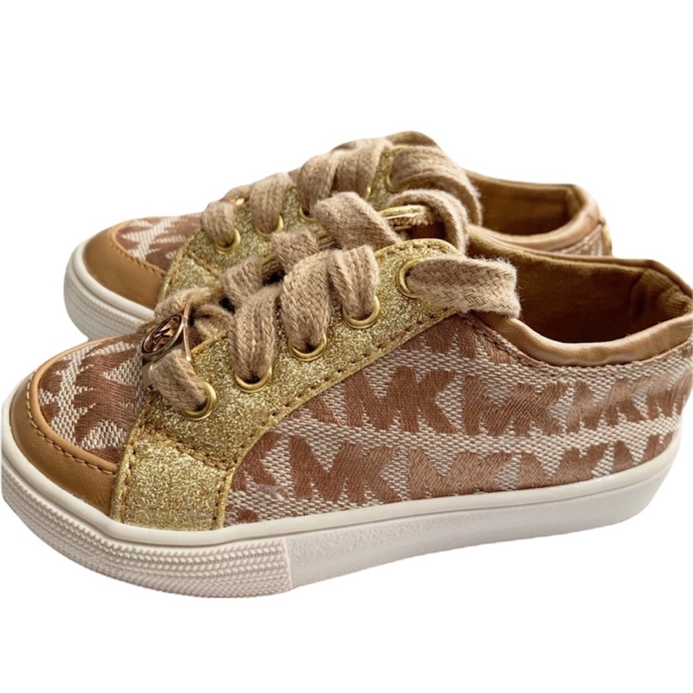 Michael Kors sparkle tan sneakers